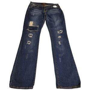 Sizzle Medium Wash Patchwork Jeans size 9